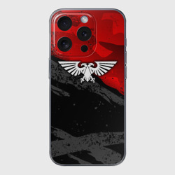 Чехол для iPhone 15 Pro силиконовый с защитой камеры Вархаммер - аквила красный