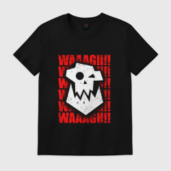 Мужская футболка хлопок Waaagh warhammer - белый