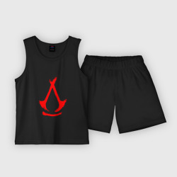 Детская пижама с шортами хлопок Assassin's creed - shadows logotype
