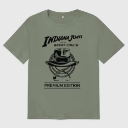 Женская футболка хлопок Oversize Indiana Jones and the Great Circle