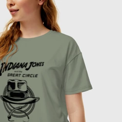 Женская футболка хлопок Oversize Indiana Jones and the Great Circle - фото 2