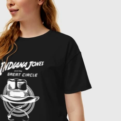 Женская футболка хлопок Oversize  Indiana Jones and the Great Circle - фото 2