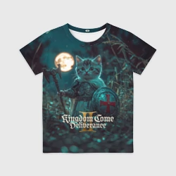 Детская футболка 3D Kingdom Come Deliverance 2 котенок рыцарь