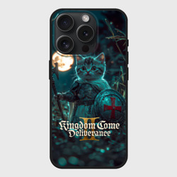 Чехол силиконовый для Apple iPhone 15 Pro матовый Kingdom Come Deliverance 2 котенок рыцарь