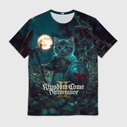 Мужская футболка 3D Kingdom Come Deliverance 2 котенок рыцарь