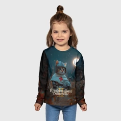 Детский лонгслив 3D Kingdom Come Deliverance 2 рыцарь котенок - фото 2