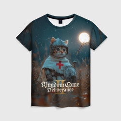 Женская футболка 3D Kingdom Come Deliverance 2 рыцарь котенок