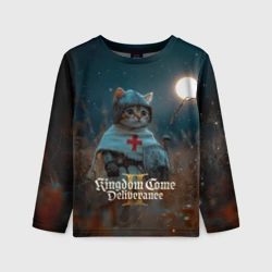 Детский лонгслив 3D Kingdom Come Deliverance 2 рыцарь котенок