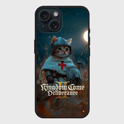 Чехол силиконовый для Apple iPhone 15 матовый Kingdom Come Deliverance 2 рыцарь котенок