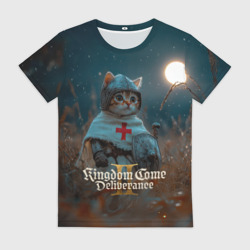 Женская футболка 3D Kingdom Come Deliverance 2 рыцарь котенок