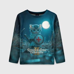 Детский лонгслив 3D Kingdom Come Deliverance 2 котик рыцарь