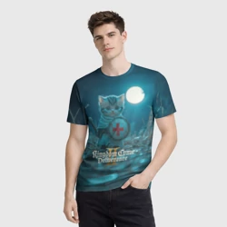 Мужская футболка 3D Kingdom Come Deliverance 2 котик рыцарь - фото 2