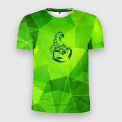 Мужская футболка 3D Slim Scorpions green poly