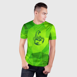 Мужская футболка 3D Slim Scorpions green poly - фото 2