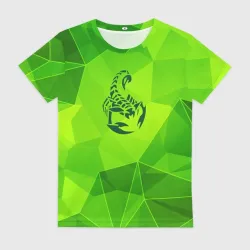 Женская футболка 3D Scorpions green poly