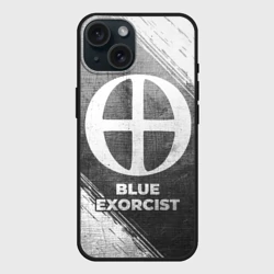 Чехол силиконовый для Apple iPhone 15 матовый Blue Exorcist - grey gradient