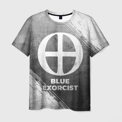 Мужская футболка 3D Blue Exorcist - grey gradient