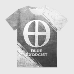 Женская футболка 3D Blue Exorcist - grey gradient
