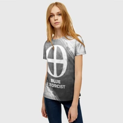 Женская футболка 3D Blue Exorcist - grey gradient - фото 2