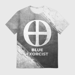 Мужская футболка 3D Blue Exorcist - grey gradient