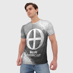 Мужская футболка 3D Blue Exorcist - grey gradient - фото 2