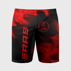 Мужские шорты спортивные Saab - red gradient вертикально
