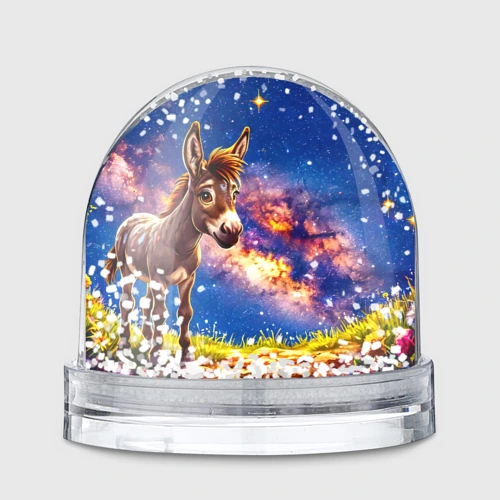 Игрушка Снежный шар Ослик и звездное небо