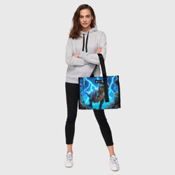 Сумка-шоппер 3D Тираннозавр и молния - фото 2