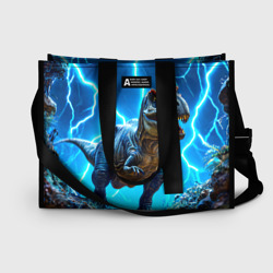 Сумка-шоппер 3D Тираннозавр и молния