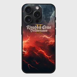 Чехол силиконовый для Apple iPhone 15 Pro матовый Kingdom Come Deliverance 2 красное небо