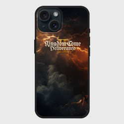 Чехол силиконовый для Apple iPhone 15 матовый Kingdom Come Deliverance 2 dark sky