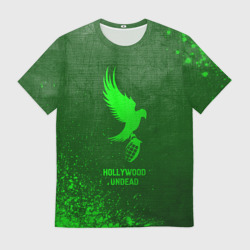 Мужская футболка 3D Hollywood Undead - green gradient