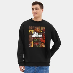 Мужской свитшот oversize без начеса хлопок The weeknd постер гта - фото 2