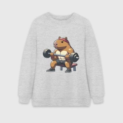 Женский свитшот oversize без начеса хлопок Капибара жим 