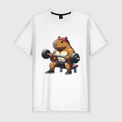 Мужская футболка хлопок Slim Капибара жим