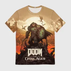 Мужская футболка 3D Палач рока Doom the dark ages