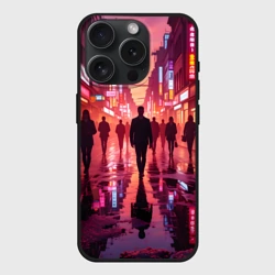 Чехол силиконовый для Apple iPhone 15 Pro Мax матовый Вечерний мегаполис