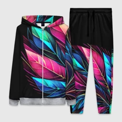 Женский костюм 3D Букет из цветных перьев - неон