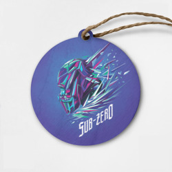 Деревянная игрушка круг Саб-Зиро синий - Mortal Kombat