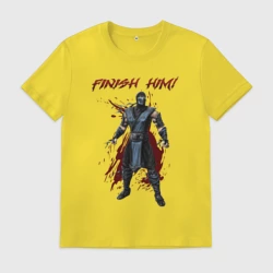 Мужская футболка хлопок Finish him Sub-Zero Mortal Kombat 