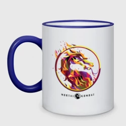 Кружка двухцветная Скорпион эмблема - Мортал Комбат