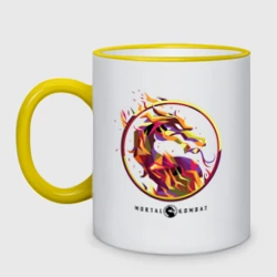 Кружка двухцветная Скорпион эмблема - Мортал Комбат