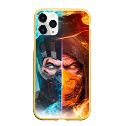 Чехол для iPhone 11 Pro Max матовый Mortal Kombat - Саб-зиро и Скорпион