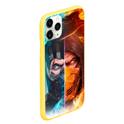 Чехол для iPhone 11 Pro Max матовый Mortal Kombat - Саб-зиро и Скорпион - фото 2