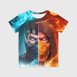 Детская футболка 3D Mortal Kombat - Саб-зиро и Скорпион