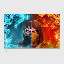 Флаг 3D Mortal Kombat - Саб-зиро и Скорпион