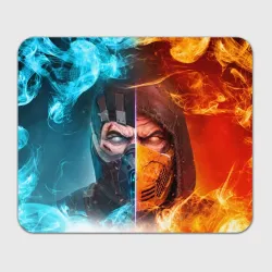Прямоугольный коврик для мышки Mortal Kombat - Саб-зиро и Скорпион