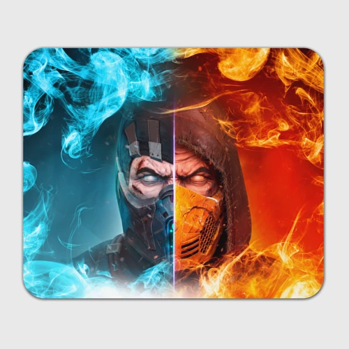Прямоугольный коврик для мышки Mortal Kombat - Саб-зиро и Скорпион