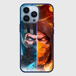 Чехол для iPhone 13 Pro Mortal Kombat - Саб-зиро и Скорпион