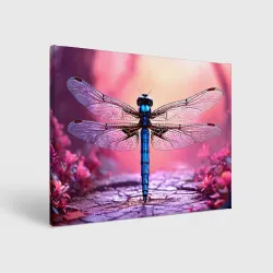 Холст прямоугольный Голубая стрекоза